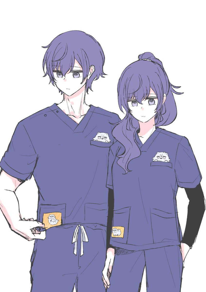 ポメポメのスクラブ。。。(双子朝と双子宵概念) 