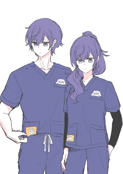 ポメポメのスクラブ。。。(双子朝と双子宵概念) 