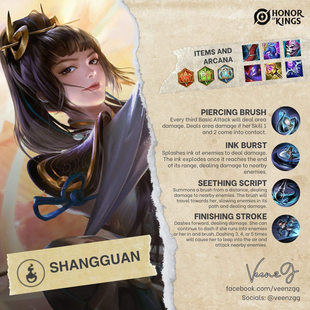 VeenzGG's tweet photo. Get to know the newly released hero in the Global Server - Shangguan! A lethal mage assassin hero that loves stroking her brush to splash ink into her enemies.
PRE-REGISTER: https://t.co/fkxFisrxGv
#BidaKing #TaraHOK #HOKCommunity #HOKPilipinas #FirstHonor https://t.co/hxV1mk3ZLJ