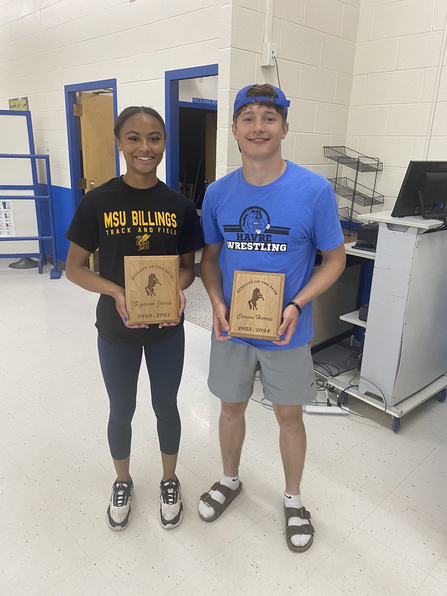 Congratulations to Carson Harris and Kyanna Jarvis who are the 2023-24 Havre High “Athletes of The Year” 

Two great kids for sure.