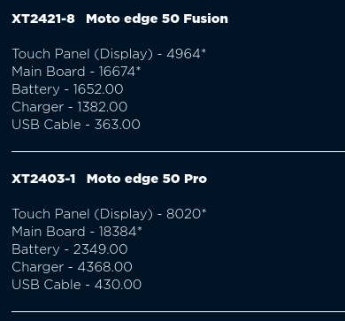 saurabthakur4's tweet photo. @Moto @Moto_Support why the main board price is so expensive?
I think people should stop buying @Moto phones for after-sales service. These prices are insane.
#motorolaedge50pro #motorolaedge50fusion https://t.co/J9ZRjYJAir