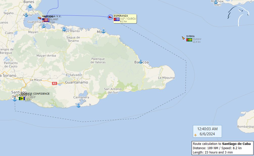 FlconEYES's tweet photo. ESPERANZA 9289166
Zarpa de bahía de #Nipe para entregar en 3santiagodeCuba https://t.co/YNvRwWYxzo