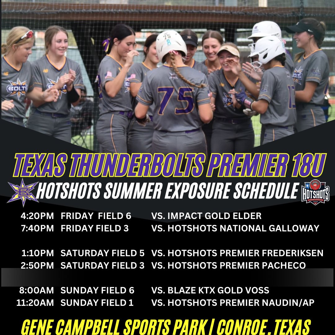 TXSI18's tweet photo. We're thrilled to start the summer season! This weekend, we'll be competing in the Hotshots Exposure tournament in Conroe, TX, featuring an impressive lineup of 2025 and 2026 talent. https://t.co/ly5JQC0B1U