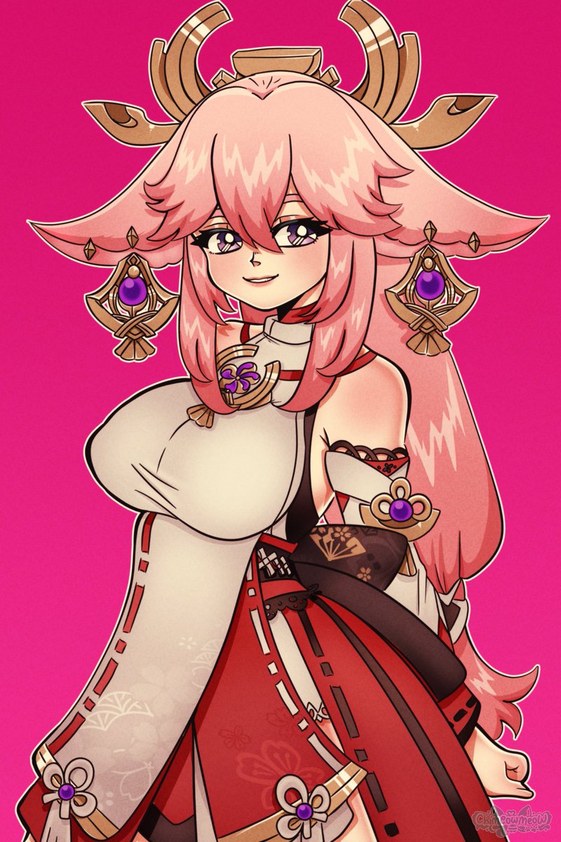 chime_PNGTuber's tweet photo. Yae Miko 🥰 #GENSHINIMPACT #retrostyle https://t.co/Z2DVK831Ol