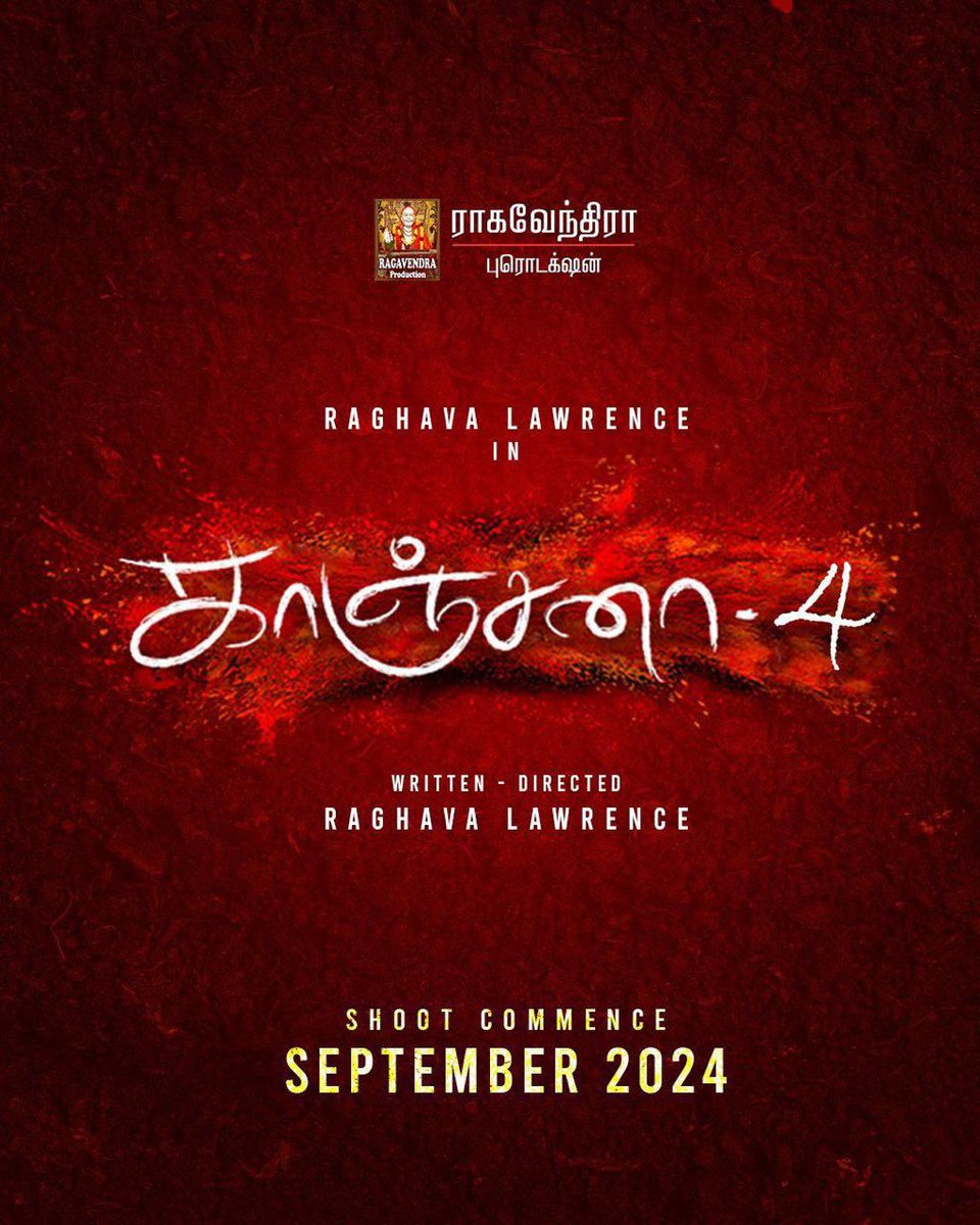 Great news for fans 💯🤗 
#Kanchana4 shoot starts from Sep 2024.  
Details..bit.ly/3OyvKMM