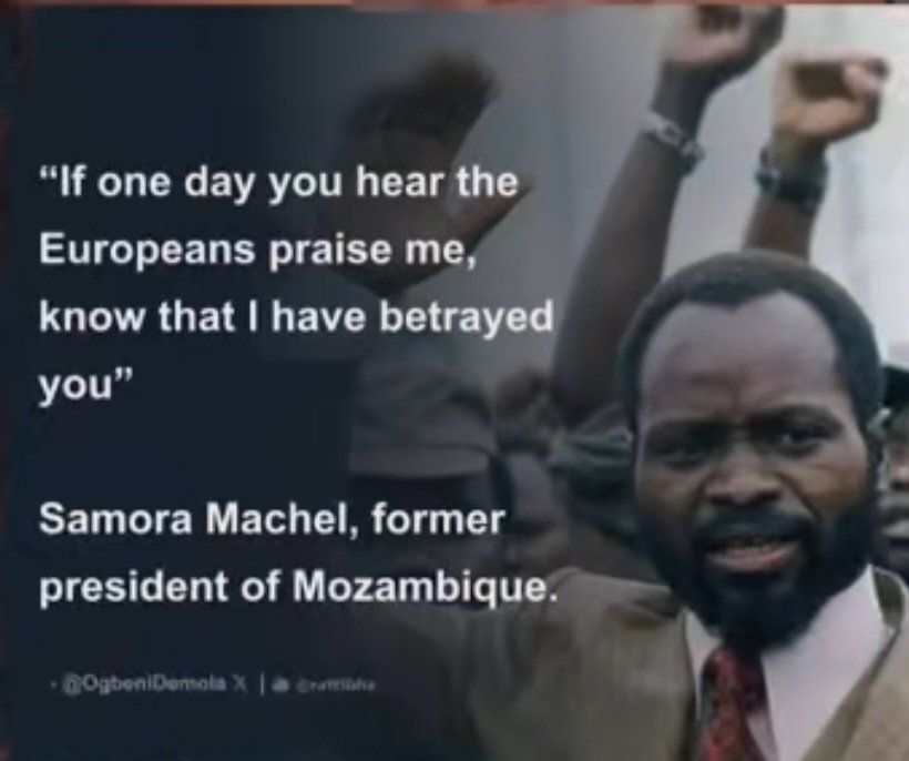 BandiVan's tweet photo. In the wise words of Samora Machel , "If one day you hear Europeans praise me, know that I have betrayed you". Does this sound familiar here? Read @HEBobiwine https://t.co/pCluvxS0SD