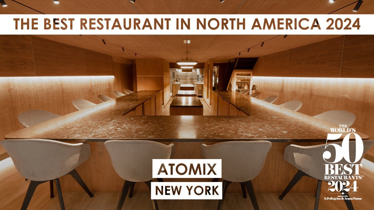 No.6 and The Best Restaurant in North America 2024, is Atomix in #NewYork! This is Korean dining at its very finest: sophisticated and flavoursome food, with dishes grounded in heritage, but distinct and innovative. #Worlds50Best <a href="/Sanpellegrino/">S.Pellegrino US</a>