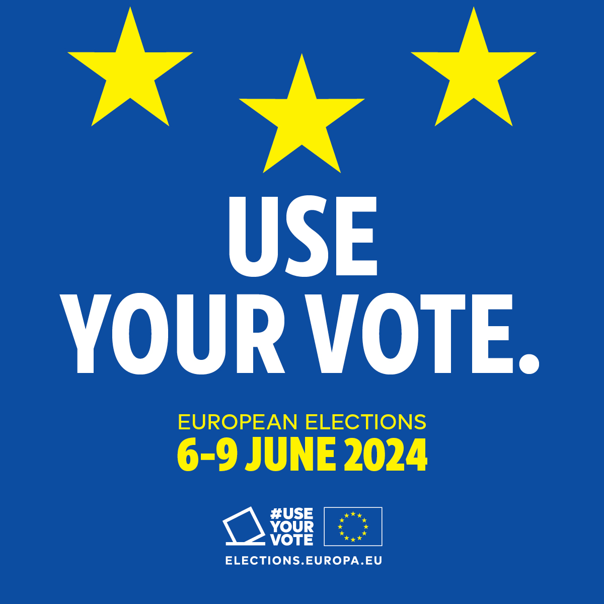 Voting in the European elections is currently underway. 

This is your chance to make your voice heard in Europe, to have your say on what's most important to you. 

#UseYourVote. Or others will decide for you. 

Find all the information you need here: elections.europa.eu/en
