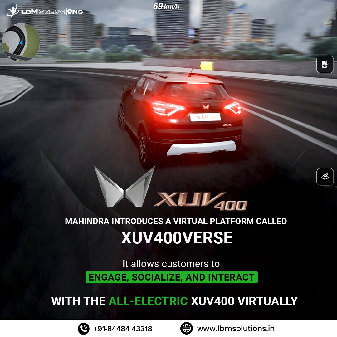 LBMsolutions_'s tweet photo. SUV manufacturer: Mahindra introduces a virtual platform called XUV400verse.
..
🌐 Website :- https://t.co/T6m1UrIbIq
📞Contact Us:- +91-8448443318
..
#VirtualPlatform #DigitalWorld #OnlinePlatform #VirtualReality #VirtualSpaces
#VirtualEvents #TechInnovation https://t.co/OOwSTagafW