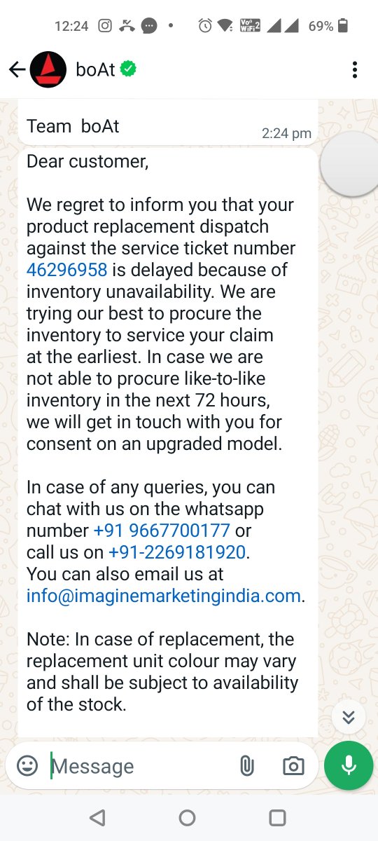 jayesh_13's tweet photo. @RockWithboAt @amangupta0303 
Did you guys stopped making this product once I purchased it 20 days back. How come you guys don't have inventory from a week. &amp; In exchange your team is offering a mediocre product compared to what I had. Terrible service exp https://t.co/gyKwbJnL6R