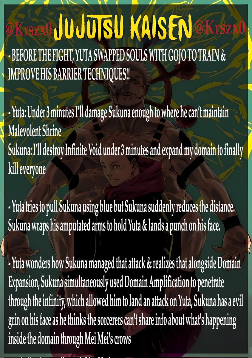 Krszx0's tweet photo. Jujutsu Kaisen Chapter 262 Summary Leaks
#JJK262 #JJKSpoilers https://t.co/IALG7c6wdR
