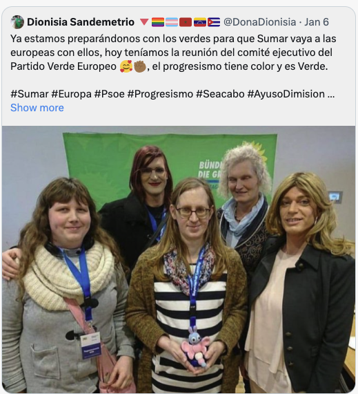Je_Suis_Carol's tweet photo. Estos son los aliados de @sumar en Europa: el Partido Verde Europeo. Dominado por hombres autoginefílicos, uno de ellos mostrando orgulloso un símbolo PEDÓFILO.
Preocupadísimos por el planeta, vamos.
#VotaPFAC
#JuntasHaremosHistoria
Programa: https://t.co/oMNozEIZhY https://t.co/eW5hZcMa25