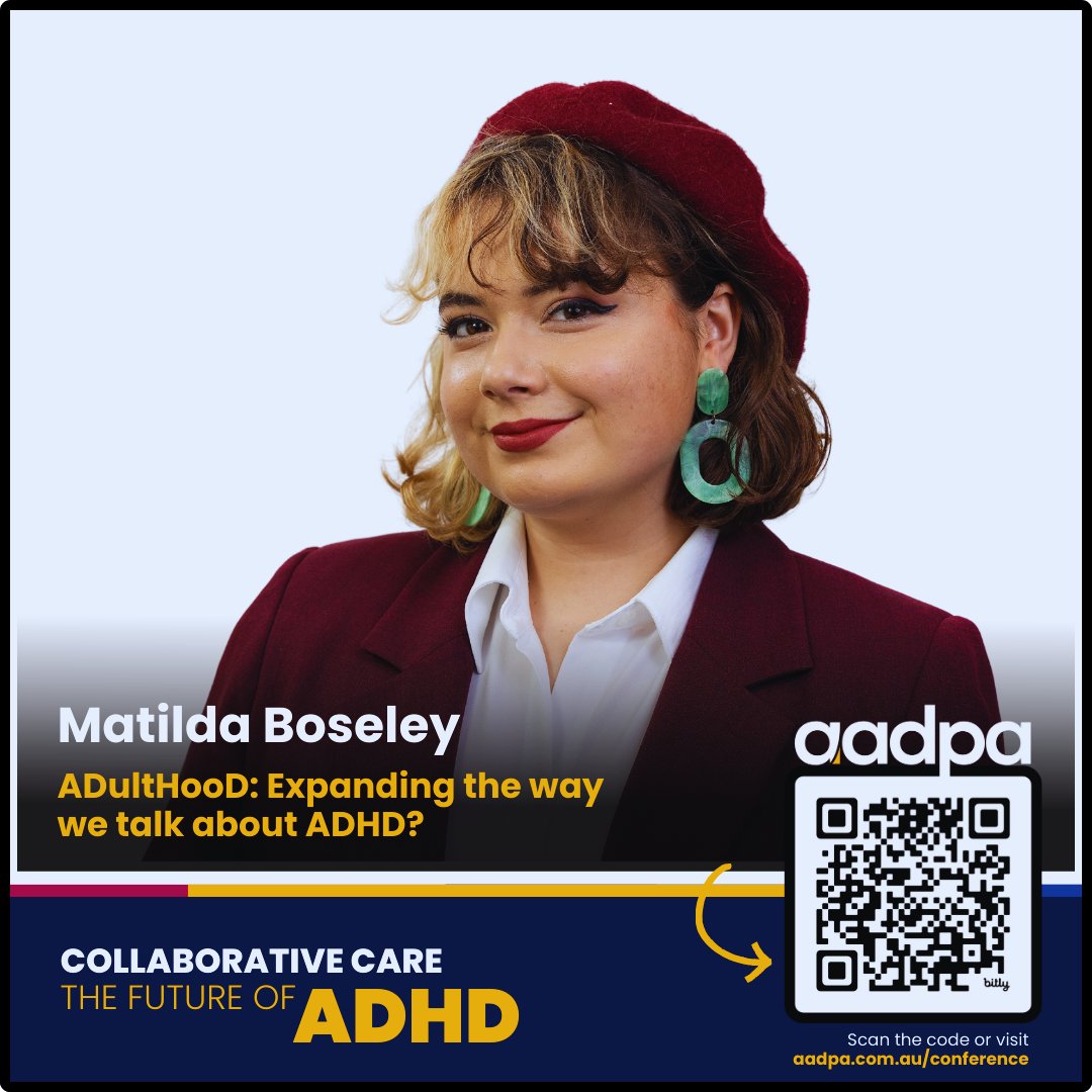 Introducing our special guest speaker:
ADultHood ''is it time we expanded the way we talk about ADHD''
Register before June 16 for early bird registration
aadpa.com.au/2024-annual-ad…
#aadpacon24
#aadpaadhd24
#adhd2024
#CollaborativeCare