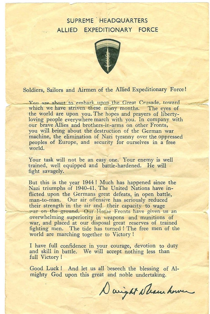 RoyMay15's tweet photo. "Good luck! And let us beseech the blessing of Almighty God upon this great and noble undertaking."
- GEN Dwight D. Eisenhower 1944
#HMinus #DDay #DdayRemembrance https://t.co/EPmj5uDRwP