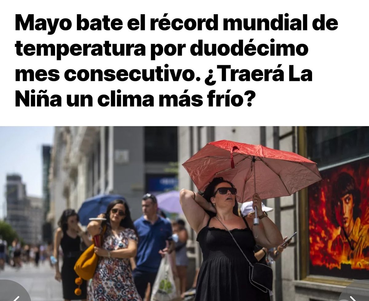 Mengibar2030's tweet photo. Mayo bate el récord mundial de temperatura por duodécimo mes consecutivo. ¿Traerá La Niña un clima más frío?
https://t.co/ZuytkzlBVJ https://t.co/2o3lYfVyBl