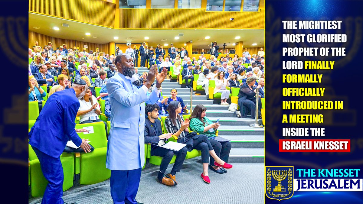 Prophet_DrOwuor's tweet photo. THE MIGHTIEST PROPHETS OF THE LORD FINALLY INTRODUCED IN ISRAELI KNESSET.

In a landmark move of heaven introducing THE PROPHET to #Israel, this happened, 
#TheProphetInIsrael #PrepareTheWay https://t.co/WPbtxzcwcL