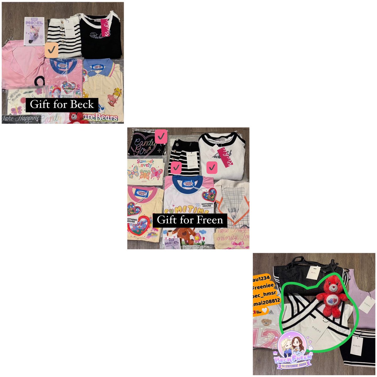 Becbec_hmsr's tweet photo. 2 cutie babies are using our birthday &amp; Christmas gifts. Just wanna scream. Let’s book flight tickets, hotel, exchange Thai baht and move to Thailand permanently right now 🥹🤣 
#beckysangels
#srchafreen
#F4StatementSquad
#freenbecky https://t.co/xs3kViTU9x
