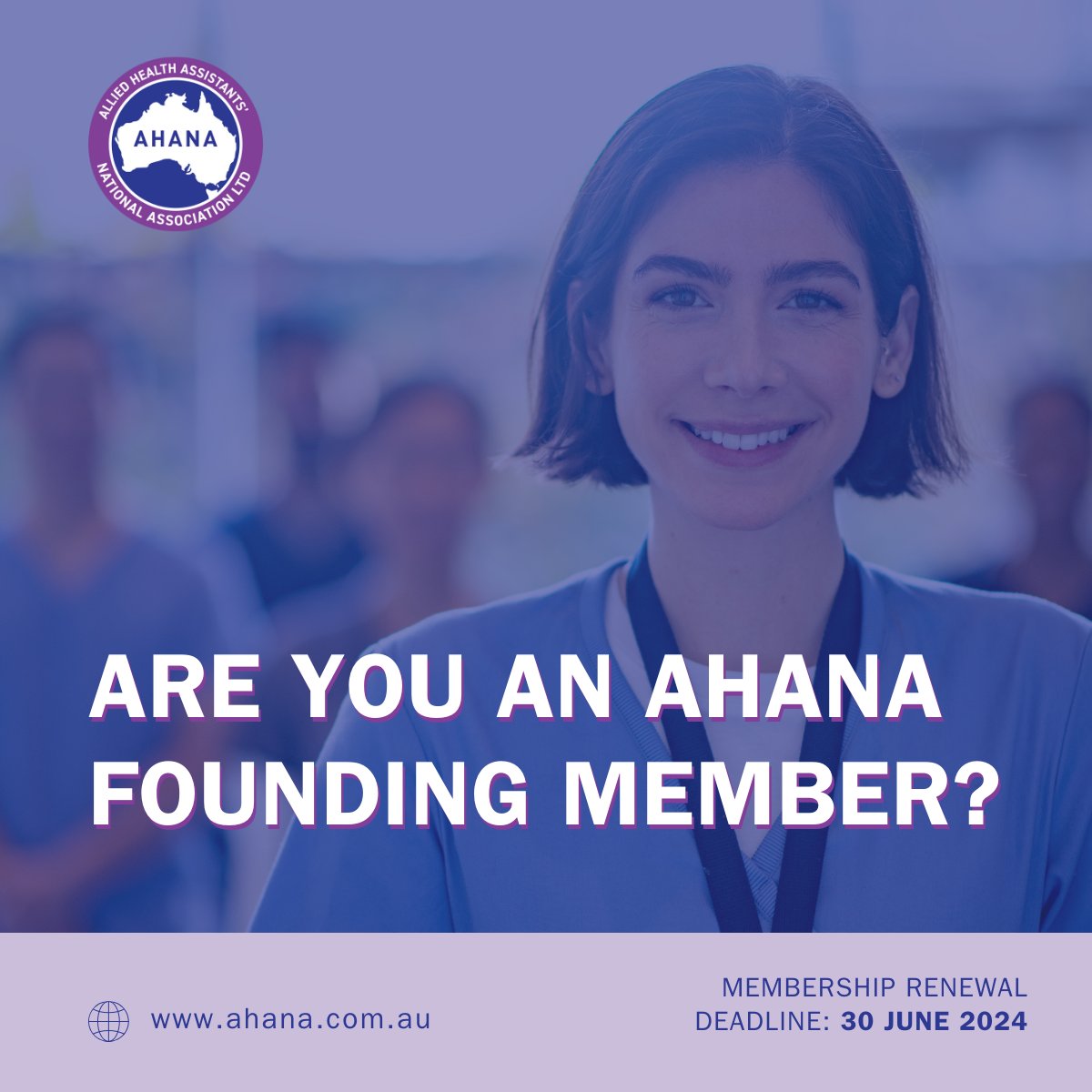 AHANA_Aus's tweet image. AHANA Founding Members: it's time to renew your AHANA membership! Don't miss out on maintaining your Founding Member status. Check your email or log into your profile on our website for renewal instructions. 

#AlliedHealth #AHAs #AHANA #FoundingMember
