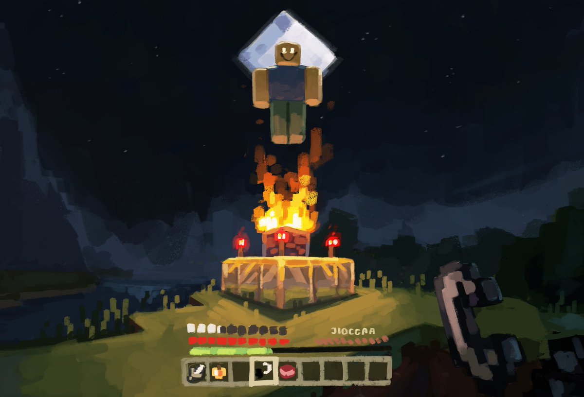 GibberishSo's tweet photo. oh shit😭

#digitalart #Minecraft https://t.co/zTA3l1Ywum