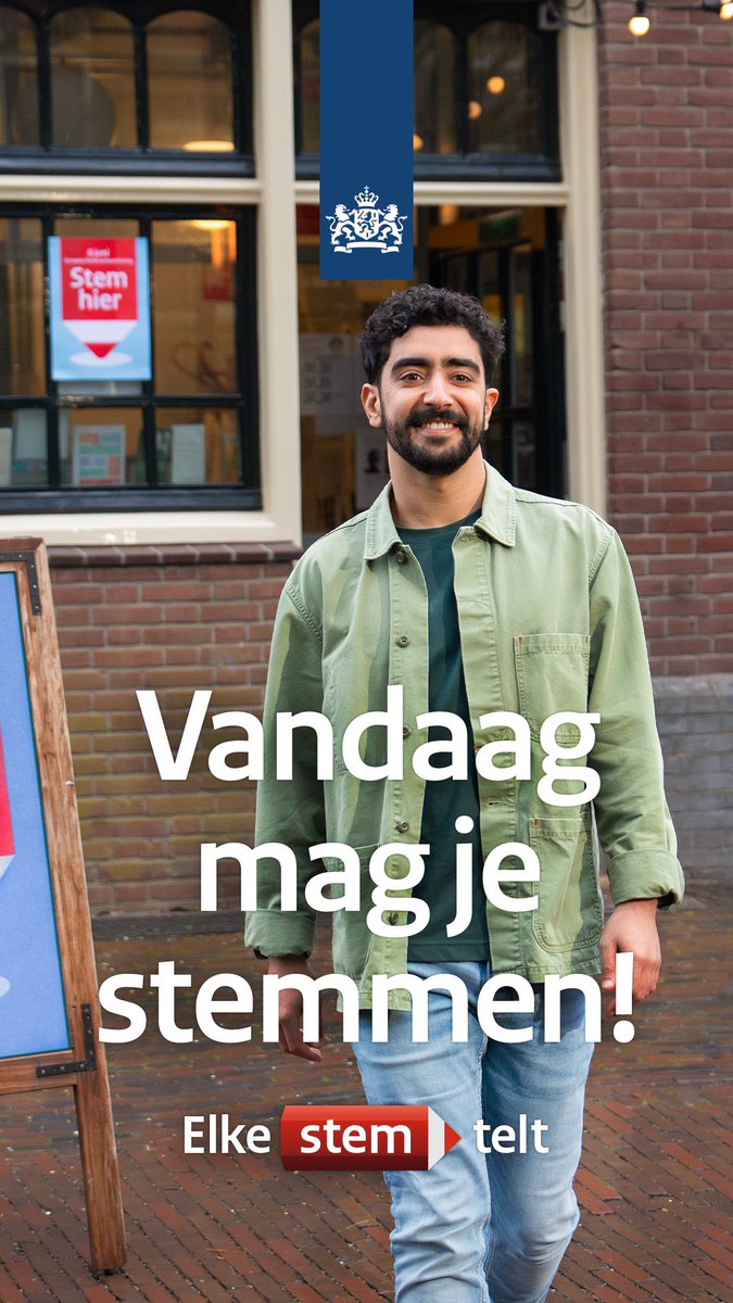 Vandaag mag je stemmen voor het Europees Parlement. De stembureaus zijn open van 7.30 tot 21:00. Bekijk hier de dichtstbijzijnde locatie: waarismijnstemlokaal.nl. 🗳️✏️