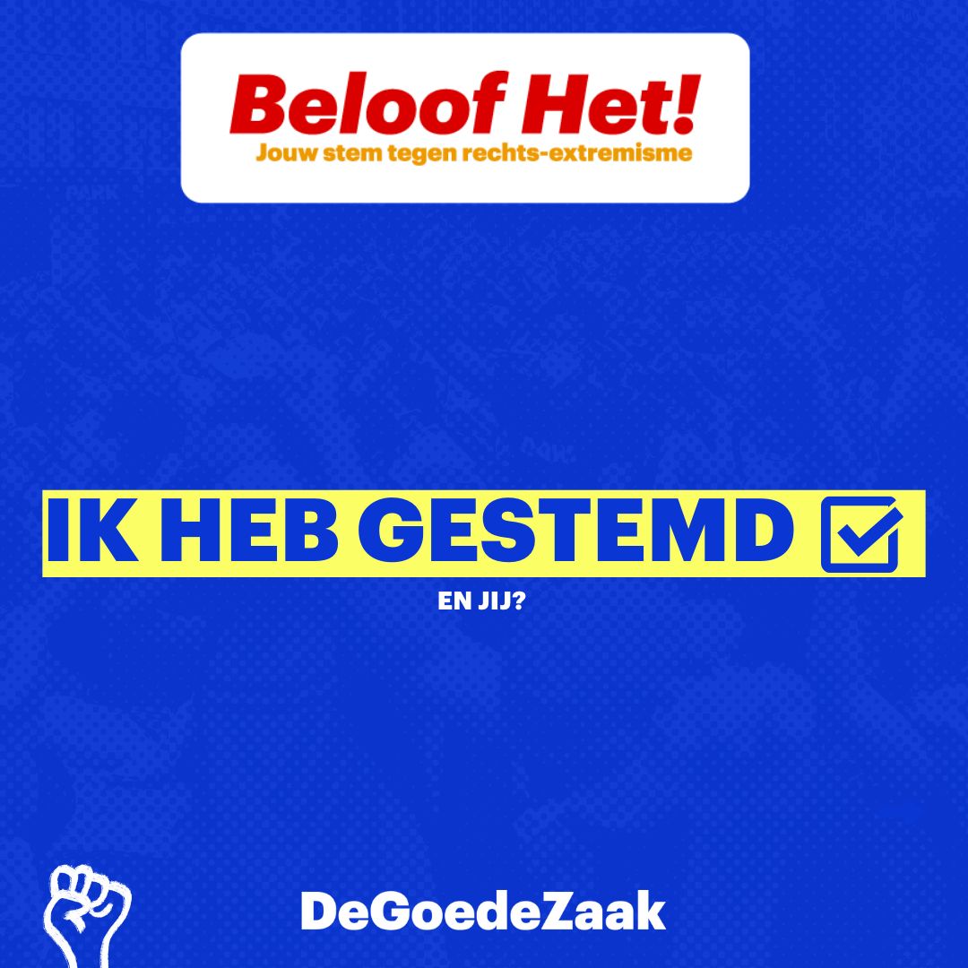 De_Goede_Zaak's tweet photo. Heb je al gestemd? Verspreid het vuur dan en moedig mensen in je omgeving aan hetzelfde te doen. Let's go! 🔥🗳️ https://t.co/OohnBdUxse