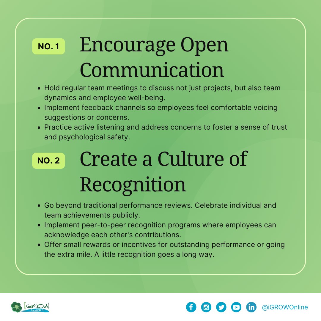 iGROWOnline's tweet photo. 🌟 Elevate your workplace culture this Employee Wellbeing Month with our top tips! 🌟

#EmployeeWellbeing #WorkplaceCulture #iGROWOnline https://t.co/AgyGTnGkw4
