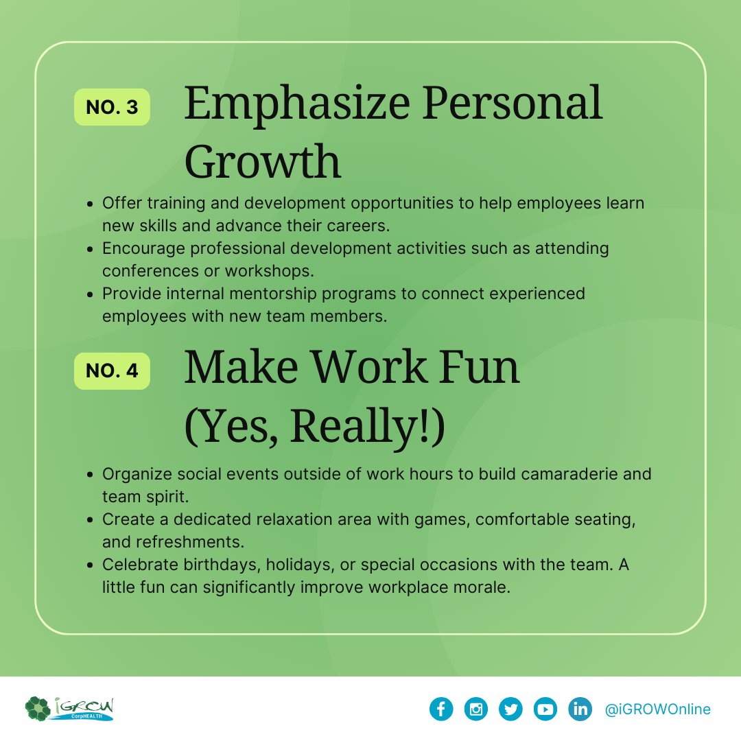 iGROWOnline's tweet photo. 🌟 Elevate your workplace culture this Employee Wellbeing Month with our top tips! 🌟

#EmployeeWellbeing #WorkplaceCulture #iGROWOnline https://t.co/AgyGTnGkw4
