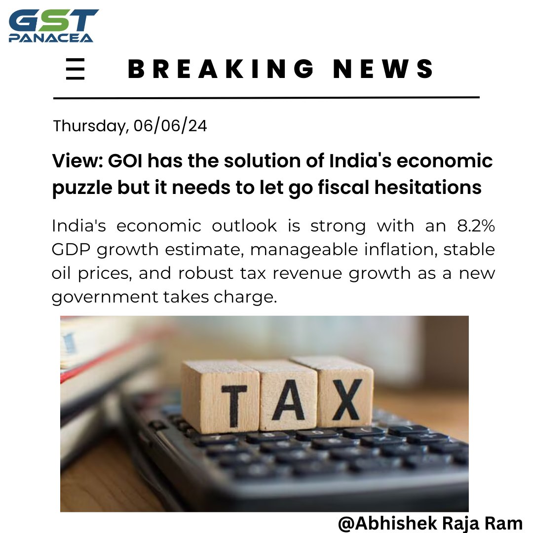 abhishekrajaram's tweet image. View: GOI has the solution of India's economic puzzle but it needs to let go fiscal hesitations

 #EconomicSolution #FiscalPolicy #IndianEconomy #GovernmentInitiative