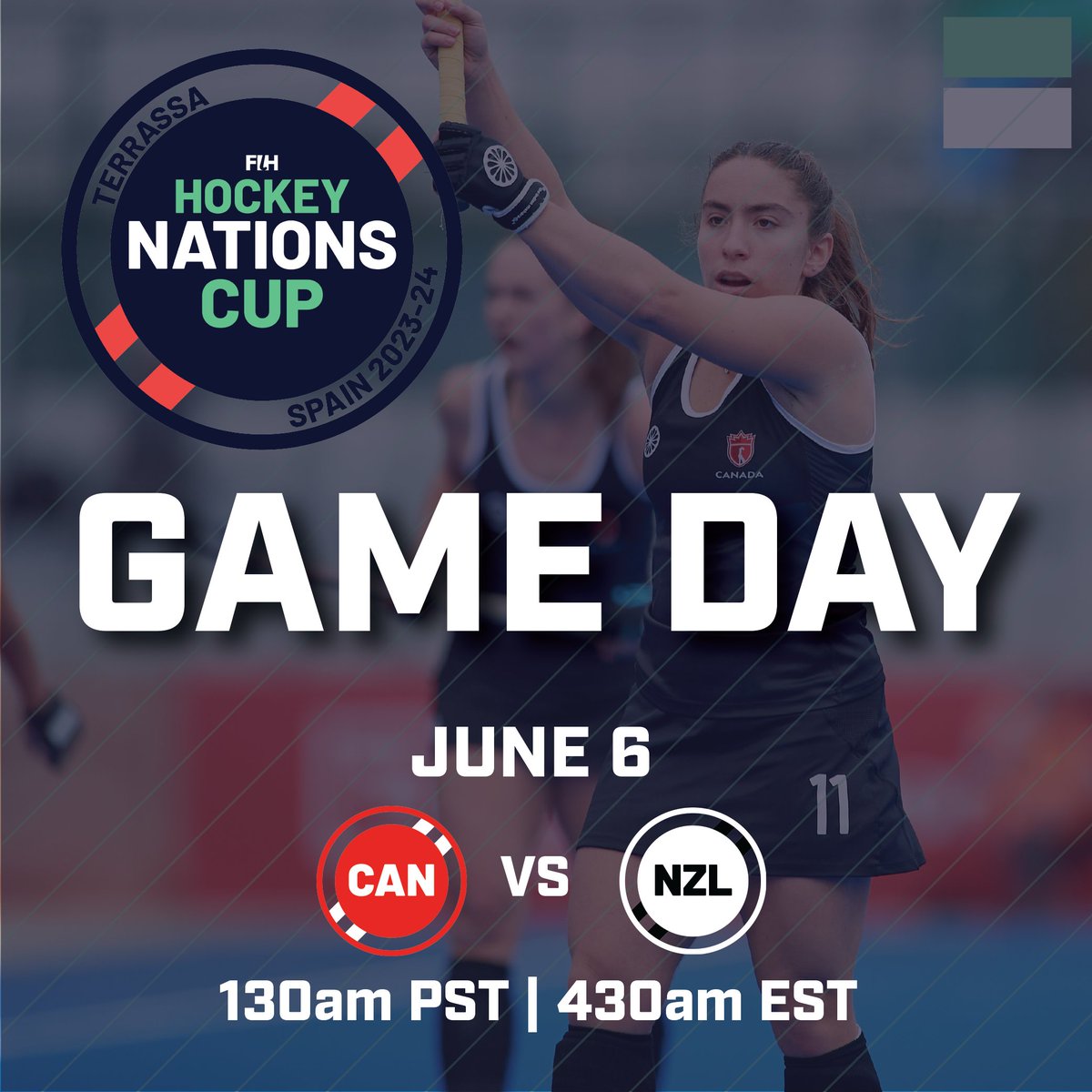 It's game day in Terrassa! Canada takes on New Zealand to close out pool-play at the Nations Cup. 

Watch live on <a href="/fihockey/">Clive McMurray</a>
watch.hockey

Go get 'em <a href="/canwolfpack/">The Canadian Wolfpack</a> #FHCTeamofTeams #FIHNationsCup