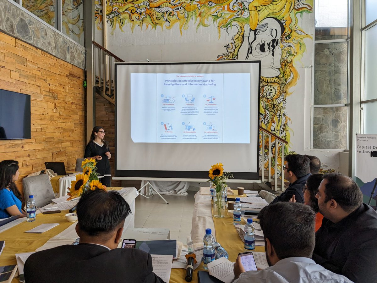 JusticeProject_'s tweet photo. Day 4: JPP's own @Maneha7 delivered a presentation on Torture & Forced Confessions under International & Domestic Law, highlighting the crucial role of The Mendez Principles in conducting investigations & gathering information. #HumanRights #JusticeForAll

@DeathPenaltyWW @EUPakistan @DeathPenaltyP @WCADP
#JusticeProjectPakistan #CapitalDefenseFellowship #CornellLawSchool #CornellCentreOnTheDeathPenaltyWorldwide #MakwanyaneInstitute #CapitalDefenders #CriminalJustice