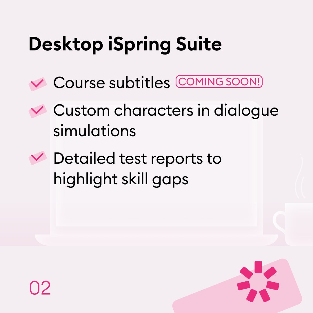 iSpringPro's tweet image. 🎉 Big news! 🎉
#iSpring Suite 11.7 is here! 🚀 Enjoy new features like customizable lists, AI-enhanced assessments, custom characters, and more.
Create engaging, accessible courses anytime, anywhere. Try the new iSpring Suite for free: ispri.ng/10Qvg