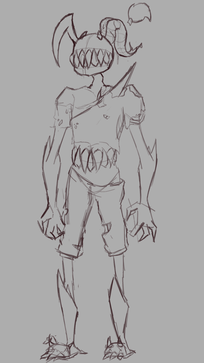 Toastility's tweet photo. #wip design for a monster based on my persona #art https://t.co/V0CCyTAgAa