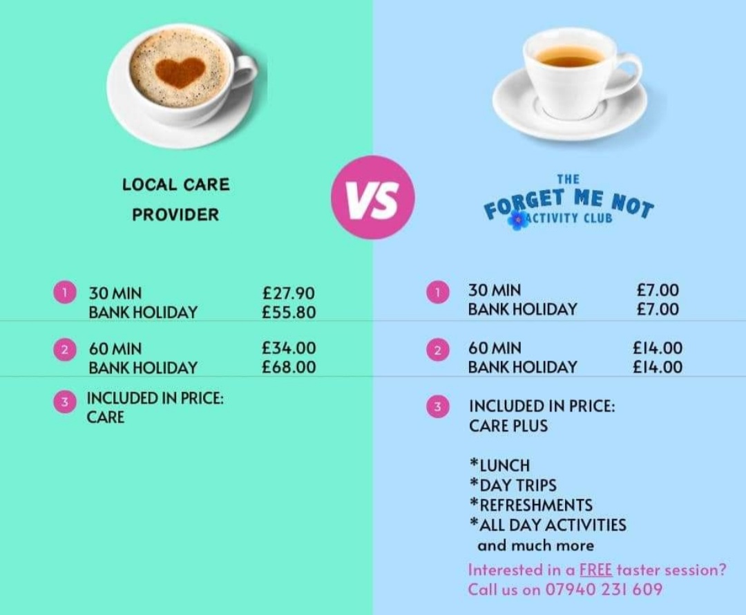 FMNactivity's tweet photo. There's no comparison 😊 why not book a free taster session #dementia #supportingcarers https://t.co/xCeAHfUk6w