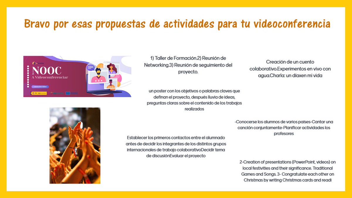 👉 Ya están surgiendo brillantes ideas en el NOOC  A "videoconferenciar" de <a href="/eTwinning_es/">eTwinning España</a> 
📅5-14 de junio
📝 Conoce todos los elementos necesarios para la planificación, organización, creación y gestión de videoconferencia #eTwinning. 👇
✍️enlinea.intef.es/courses/course…
<a href="/educaINTEF/">Educación INTEF</a>
