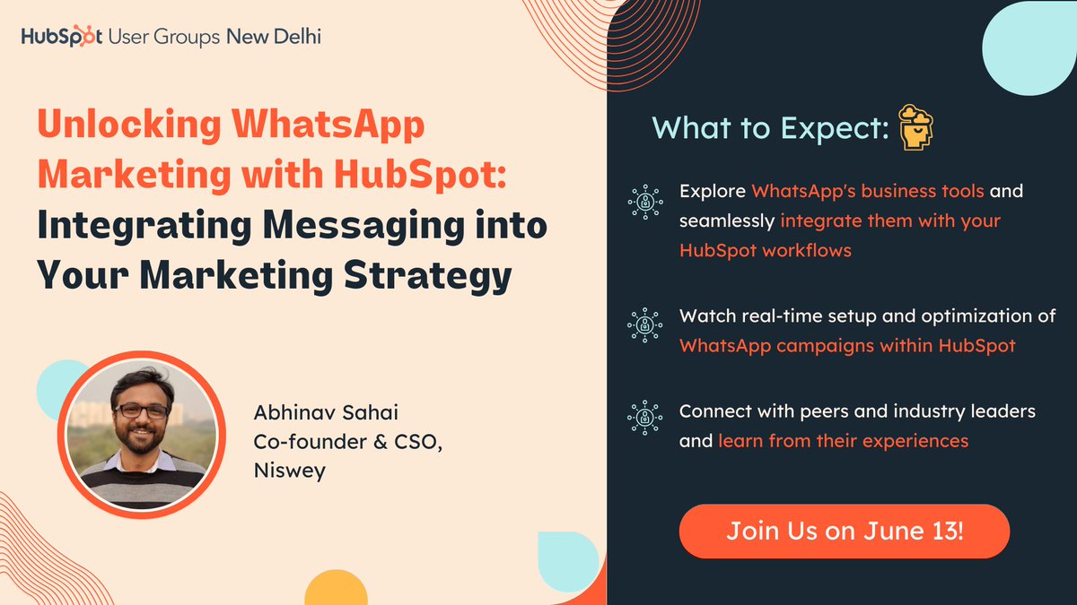 hugdelhi's tweet image. Only 7 days left until our #WhatsApp marketing with #HubSpot event! Get ready to dive deep into discovering how to revolutionize your customer journey with @AbhinavSahai. Have you registered yet? Don't miss out! hubs.la/Q02zpWfD0  #HubSpotEvent