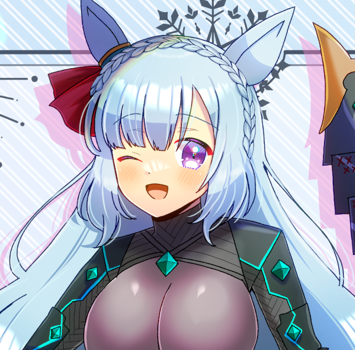 FGO「ウマ娘のメジロアルダン(FGOの源頼光/丑御前(アヴェンジャー)のコスプレ)を描」|ヒヨヨ@skeb募集中のイラスト