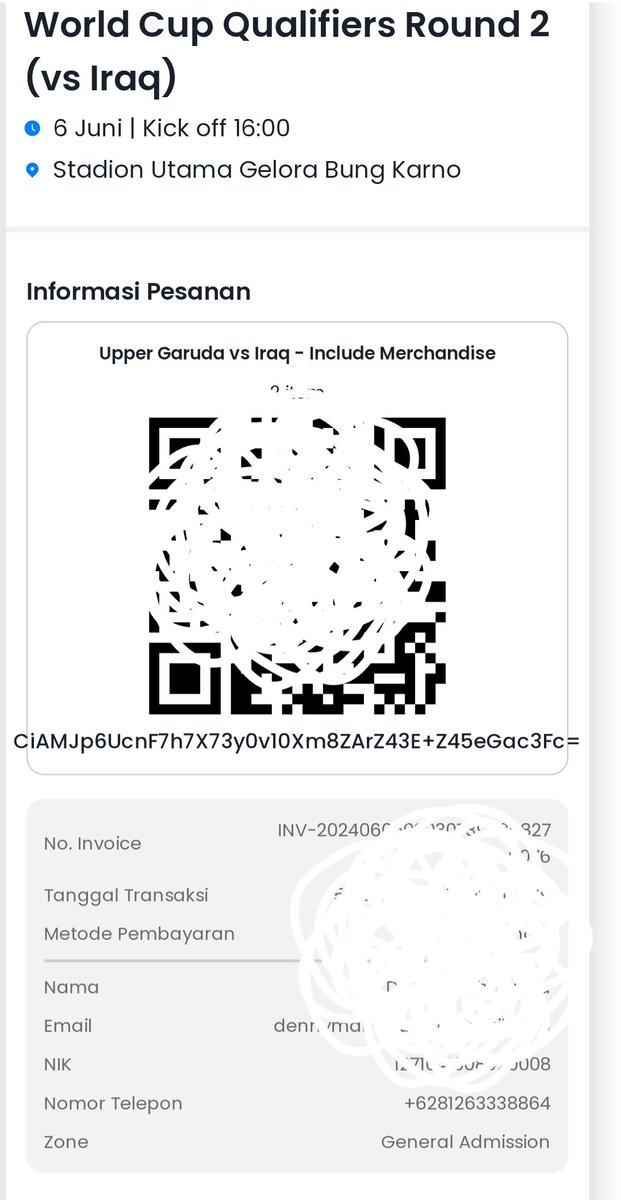 WTS Tiket Timnas Indonesia vs Irak 6 Juni 2024

- Upper Garuda
- Harga 250k (Jual Rugi)
- Tiket Pribadi (1pers)

Dijual karena beli untuk 2 org, tapi cuma bisa sendirian doang..

wtb wts tiket timnas indonesia vs irak
#zonauang #tikettimnas #tiket #timnas