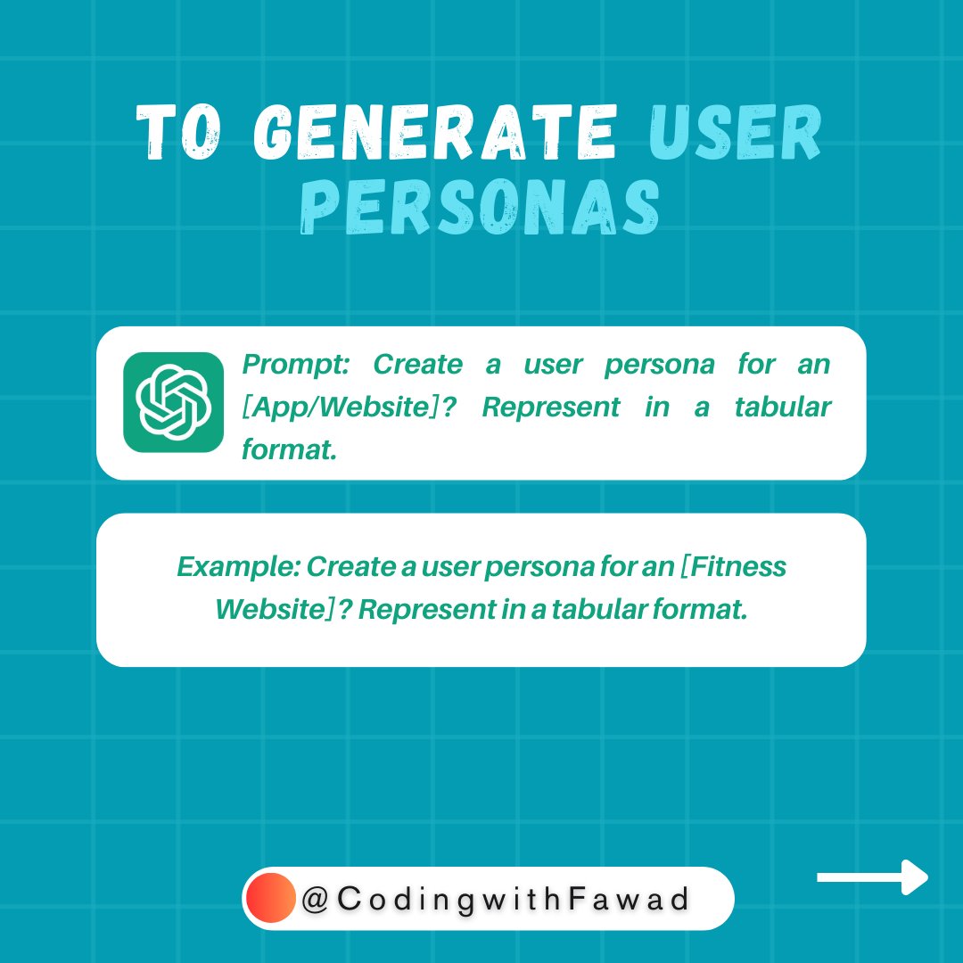 CodingwithFawad's tweet image. To Generate User Personas
#uiuxservice #uiux #ui #uidesign #appdesign #websitedesign