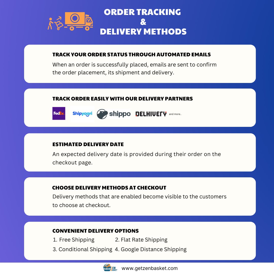 zenbasket's tweet photo. Providing customers with a smooth ordering and delivery experience is crucial. 

Visit us: https://t.co/jcEjXJQ851

#ecommerce #ordertracking #deliveryexperience #onlineshopping #customerexperience #zenbasket #transparentdelivery #deliverymethods https://t.co/JtQmSM3zZF