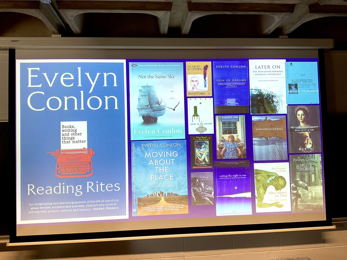 CarlowUMFA's tweet photo. The brilliant Evelyn Conlon, renowned #fiction writer, #essayist, and #feminist, also joined us on day 2 for a wonderful reading and talk at TCD. https://t.co/YdT717xw3B