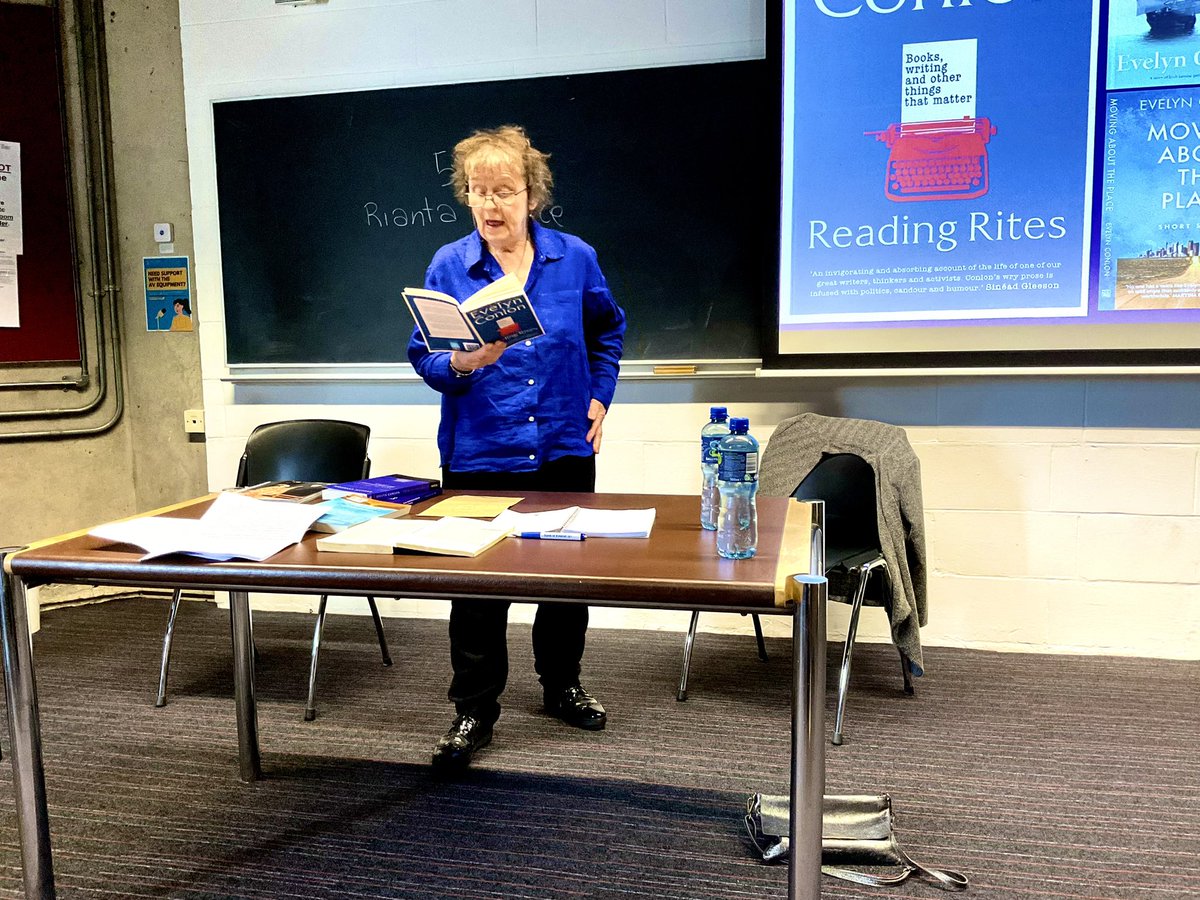 CarlowUMFA's tweet photo. The brilliant Evelyn Conlon, renowned #fiction writer, #essayist, and #feminist, also joined us on day 2 for a wonderful reading and talk at TCD. https://t.co/YdT717xw3B