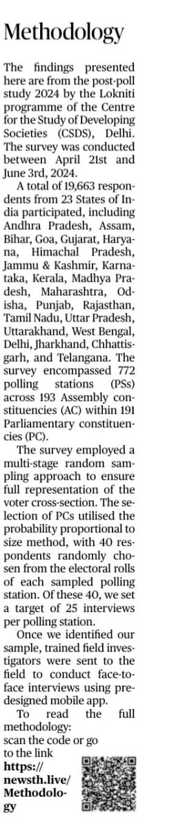 LoknitiCSDS's tweet photo. The @the_hindu presents findings from the #2024postpollstudy by @LoknitiCSDS , Delhi. Survey conducted from April 21 to June 3, 2024.
@sanjaycsds
@SandeepShastri2
@PalshikarSuhas
#PostPollStudy #Lokniti #CSDS #TheHindu https://t.co/YX511d80SV