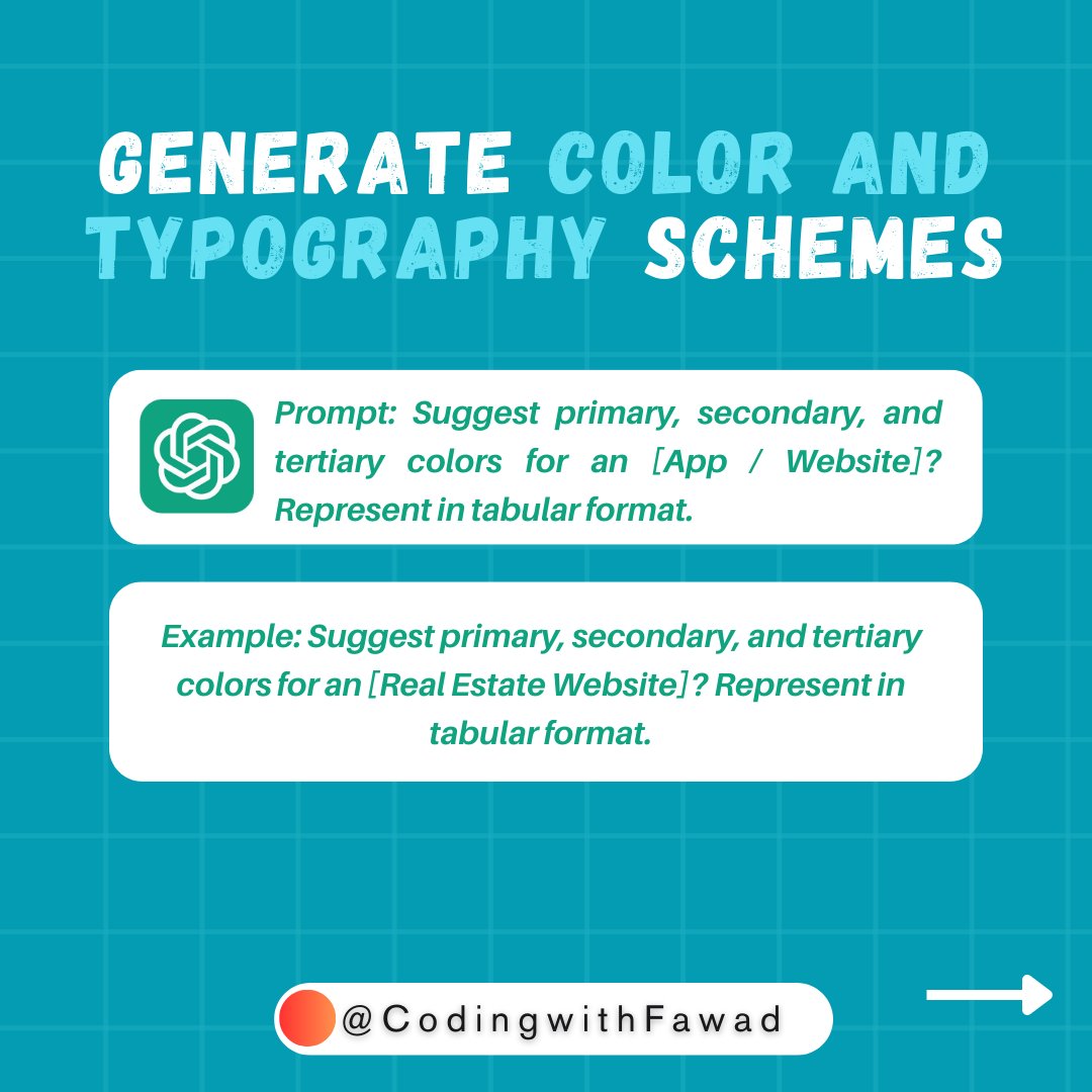 CodingwithFawad's tweet image. 📷
To Generate Color and Typography Schemes
#uiuxservice #uiux #ui #uidesign #appdesign #websitedesign