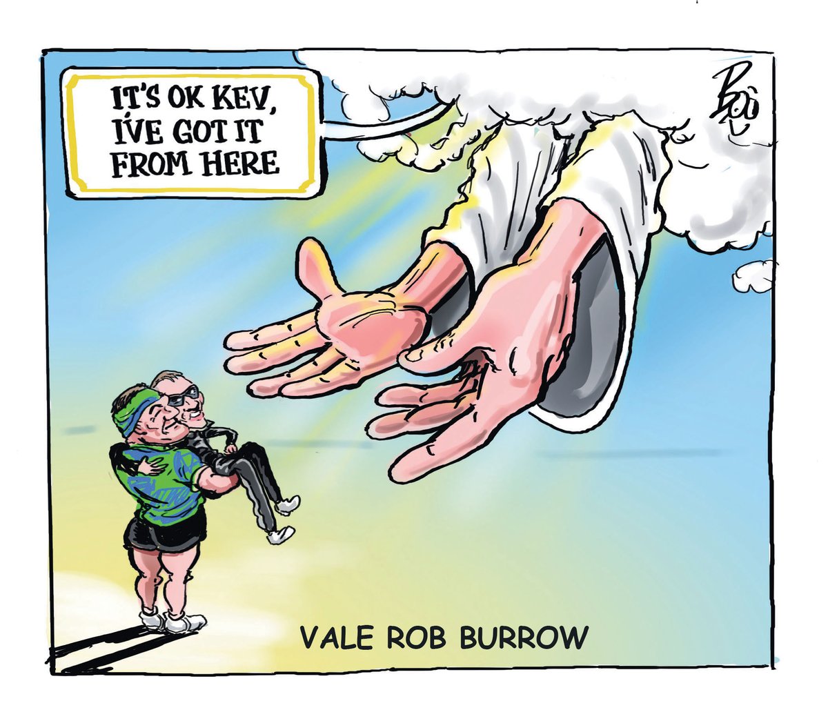BooBaileyTele's tweet image. Sad week in the rugby league world as we farewelled a true inspiration and a warrior. A taste of my toons for @telegraph_sport  sportcon with @MCarayannis &amp;amp; @brentread_7 #robburrow @leedsrhinos