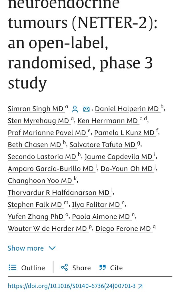 Ken Herrmann (@profkherrmann) on Twitter photo Bringing PRRT to first line. NETTER-2 is out in LANCET. Significantly increased median PFS in G2 and G3 GEP-NETs in favor of PRRT plus octreotide vs high dose octreotide. sciencedirect.com/science/articl… <a href="/Ja_Capdevila/">Jaume Capdevila</a> <a href="/PamelaKunzMD/">Pamela Kunz, MD, FASCO</a> <a href="/OncoThor/">Thor Halfdanarson</a> Bringing PRRT to first line. NETTER-2 is out in LANCET. Significantly increased median PFS in G2 and G3 GEP-NETs in favor of PRRT plus octreotide vs high dose octreotide. sciencedirect.com/science/articl… <a href="/Ja_Capdevila/">Jaume Capdevila</a> <a href="/PamelaKunzMD/">Pamela Kunz, MD, FASCO</a> <a href="/OncoThor/">Thor Halfdanarson</a>