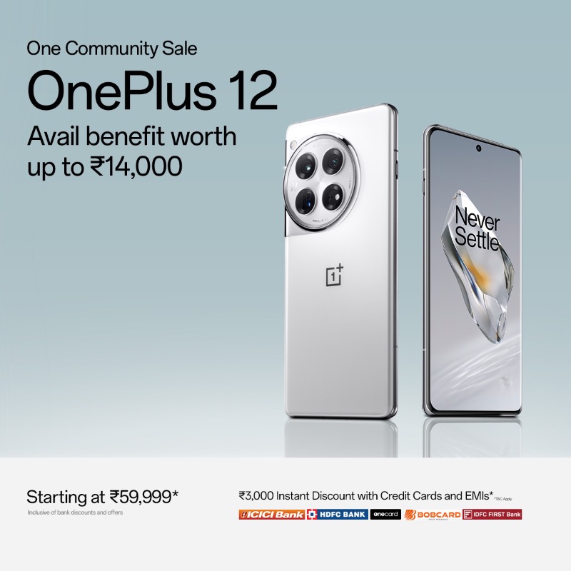 OnePlus_IN's tweet photo. The wait is over. It's time to experience #ASpectrumOfPower with the OnePlus 12 Glacial White.