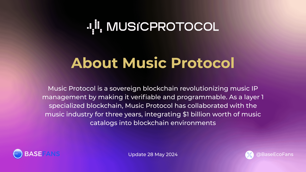 🎧 The music industry is coming to <a href="/base/">Base</a> through $RECORD

⛓️@MusicProtocolX is a modular L1 dedicated to bringing the music industry on-chain. It introduces a new digital infrastructure for the efficient management of music intellectual property, digitizing the licensing