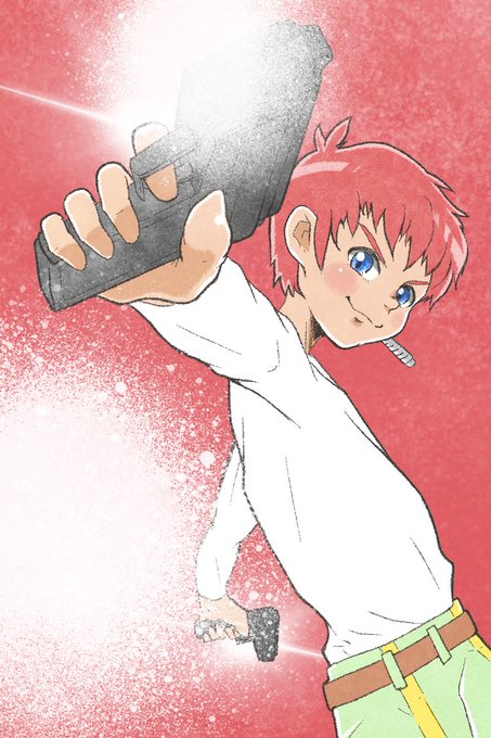 「1boy holding gun」 illustration images(Latest)