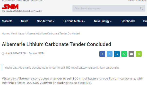 jczuleta's tweet image. #Albemarle could have done better selling at the spot price. 
#Lithium