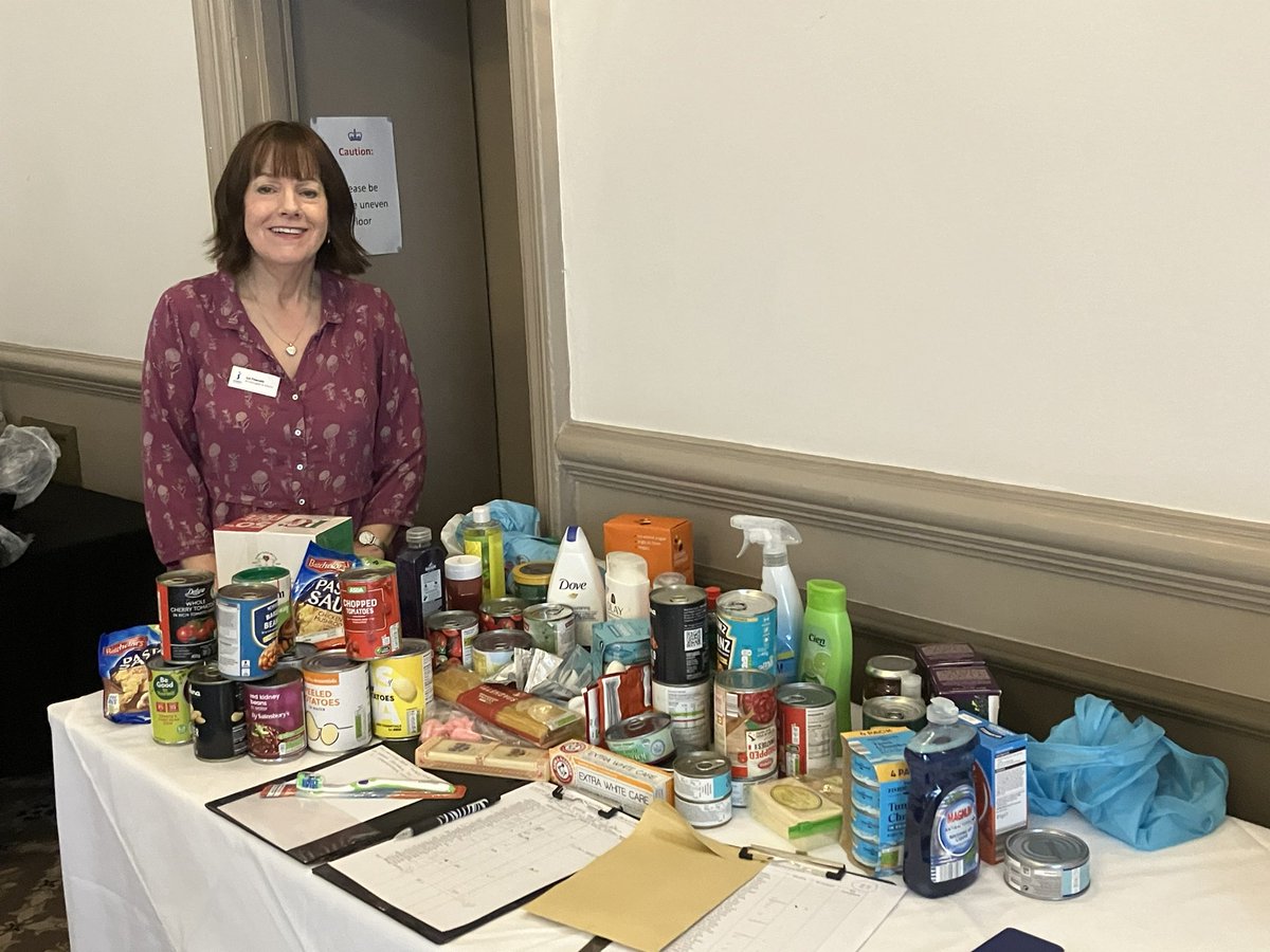 soroptimist80's tweet photo. Thank you Club members for supporting ‘Bring a Tin’, part of our #stopfoodpoverty project.Pateley Bridge food bank stocks were low after half term. Club member Liz will deliver to St Cuthberts this week. #pateleybridge #harrogate #soroptimists #ruralpoverty https://t.co/BlVhHwh9PC